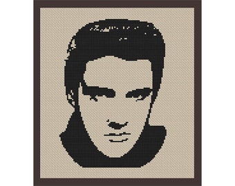 Elvis Presley Counted Cross Stitch Pattern.  PDF Instant Download.  Begginers Pattern.