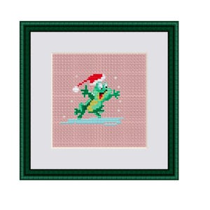 Christmas Frog. Merry Christmas Cross Stitch Pattern. Funny Christmas Cross Stitch. Pattern. Instant Download.