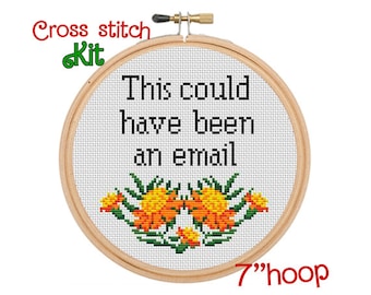 Cross Stitch Kit Office Gift For Coworker This Could Have Been An Email Funny New Job Humour Secretary HR Gift Under 30 DIY Girlfriend