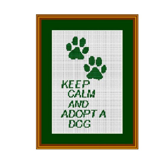 Adopt A Dog Cross Stitch Pattern: Shamrock Clover Design (PDF Download)