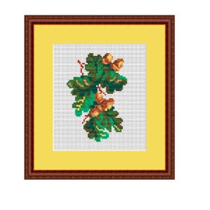 Der Zweig Der Eiche Kreuzstichmuster. PDF Sofortdownload. Wohndekor-Muster. Baum Kreuzstichmuster .  Dekor. Geschenk.