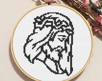 Instant Download. Jesus Christ. Cross Stitch Pattern. PDF Chart. Easy Pattern. DIY Easter Decor. Quote. Bible. Easter. Icon.