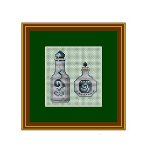 Gezählter Kreuzstich. Flaschen. Muster. PDF Sofortdownload. Muster Küchen Dekor. Kreuzstichmuster.