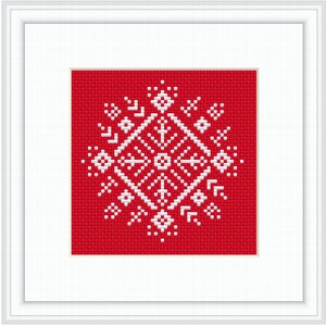 Christmas Tree Ornament Cross Stitch Kit. Snowflake. DIY. Christmas Snowflake Cross Stitch. Christmas Décor Cross Stitch Kit. image 3