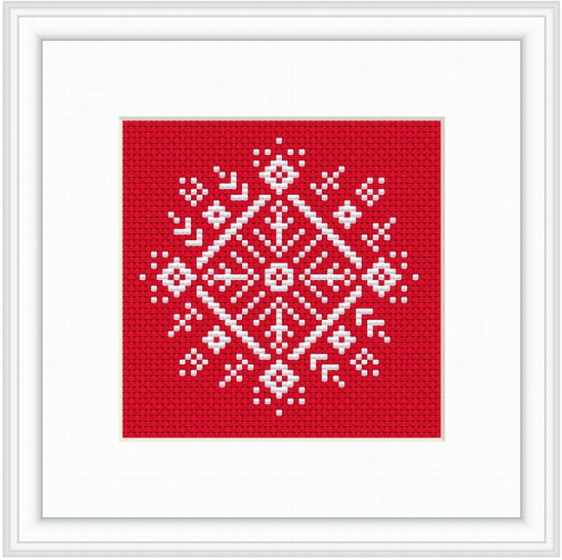 Christmas Tree Ornament Cross Stitch Kit. Snowflake. DIY. Christmas Snowflake Cross Stitch. Christmas Décor Cross Stitch Kit. image 3
