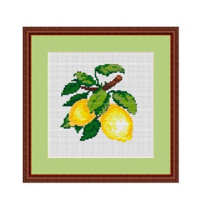 Lemons Counted Cross Stitch Pattern. PDF Instant Download. Kitchen Decor Pattern. Fruits Cross Stitch. DIY Pattern. Gift. Home Decor.