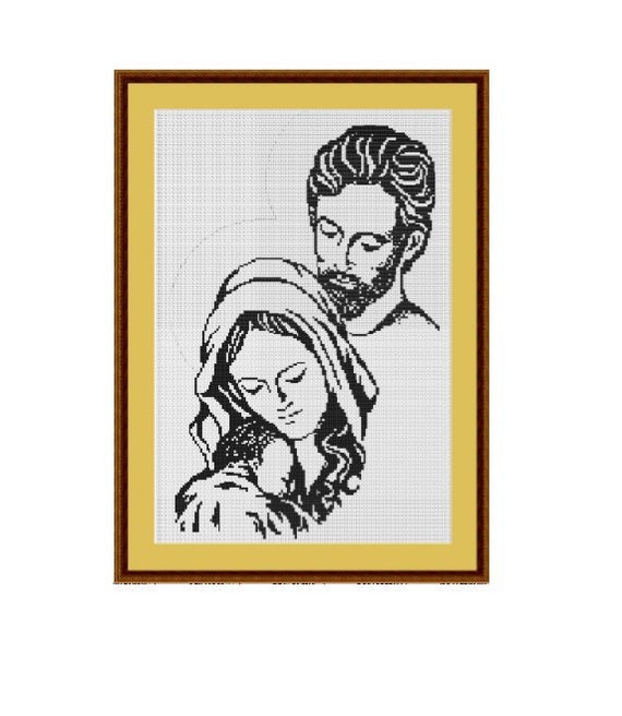 Holy Family Cross Stitch Pattern Pdf Chart Easy Pattern Etsy