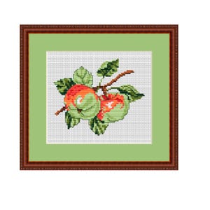 Apples PDF Instant Download. Cross Stitch Pattern. Counted Cross Stitch Pattern. Fruits Cross Stitch Scheme. Kitchen Decor.