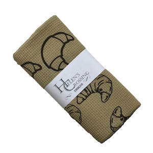 Paño de cocina con diseño de croissants, regalo divertido para amantes de la comida, paño de cocina con textura de gofre