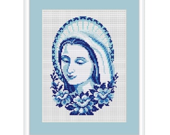 Virgin Mary Cross Stitch Pattern. Mother Of God. Cross Stitch Pattern. PDF Chart. Easy Pattern. Instant Download. DIY. Bible. Icon