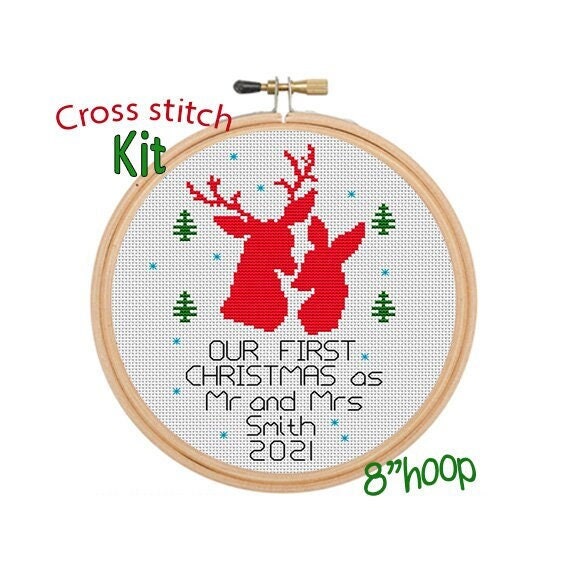 Cross Stitch Ornaments Personalized for Christmas