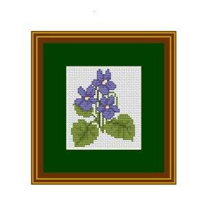 Veilchen Blumen Kreuzstichmuster. PDF Sofortdownload. Natur. Dekor Muster.