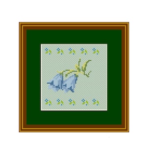 Bellflower PDF Instant Download. Flower Pattern. Forget Me Not Counted Cross Stitch Pattern.