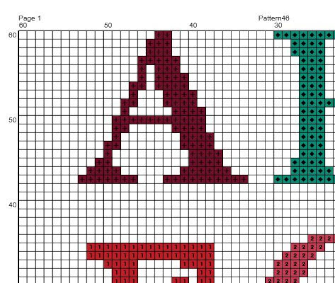 Instant Download. ABS. Alphabet Counted Cross Stitch Pattern. Capital ...