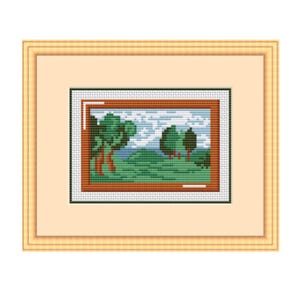 Painting Counted Cross Stitch Pattern. PDF Instant Download. Home Decor Pattern. Tree Cross Stitch Pattern.  Decor. Gift.