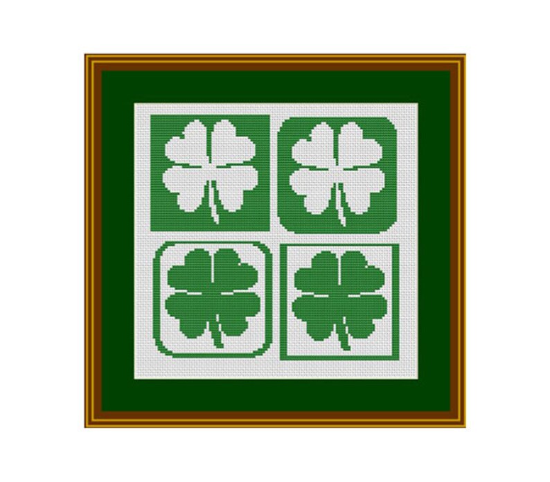Lucky Clover Cross Stitch. Shamrock. Counted Cross Stitch. | Etsy