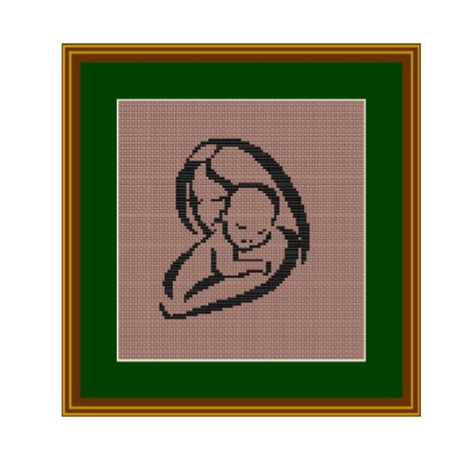 Mother With Child. Counted Cross Stitch Pattern. Mother Etsy