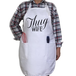 Thug Wife. Thug Wife Apron. Kitchen Apron. Funny Apron. Custom Apron. Gift For Her. Housewarming Gift.