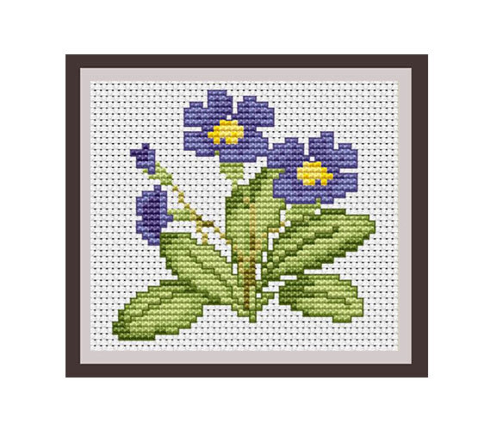 Blue Flower Counted Cross Stitch Pattern. PDF Instant Etsy