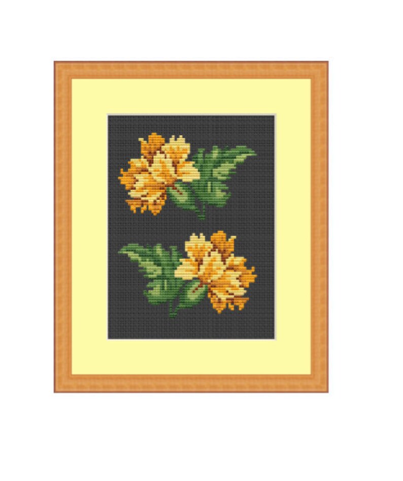 Orange Carnations Cross Stitch Pattern