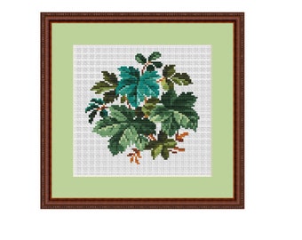 Instant Download Cross Stitch Chart.The Bouquet Of Leaves Counted Cross Stitch Pattern. PDF. Home Decor Pattern. Needlework. Nature Decor.