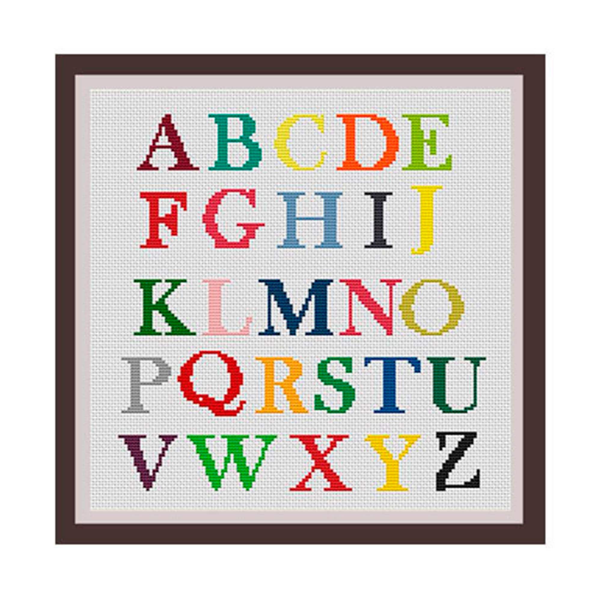 Instant Download. ABS. Alphabet Counted Cross Stitch Pattern