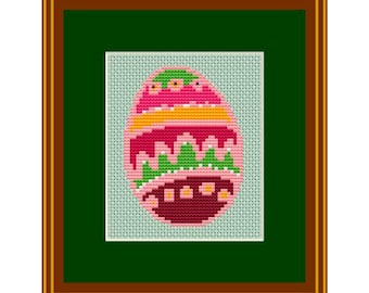 Easter Egg Cross Stitch Pattern - Beginner DIY (PDF Pattern)