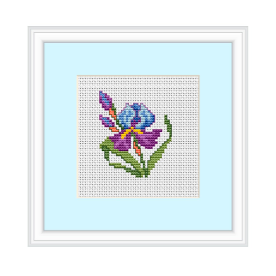 Iris Counted Cross Stitch Pattern. Flower Pattern. PDF Instant Download ...