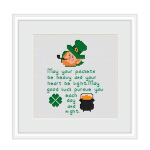 Funny Cross Stitch. DIY Cross Stitch Pattern. St. Patrick&#39;s Day. St Patrick&#39;s Day Gift.  Irish Blessings.