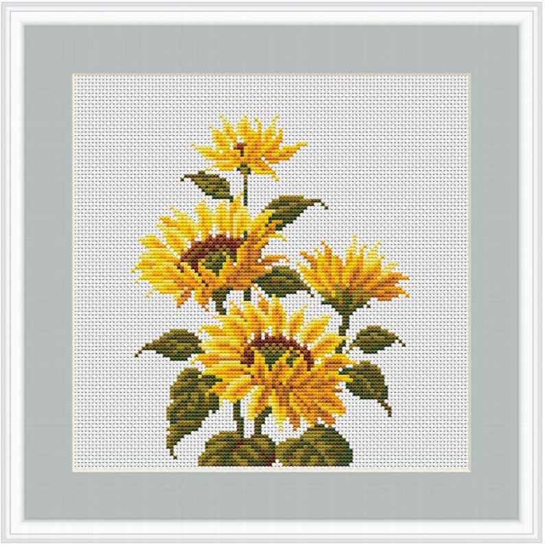 Sunflowers Counted Cross Stitch Pattern. Flowers DIY Cross Etsy
