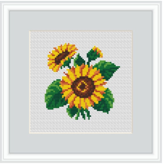Easy Cross Stitch Sunflower Yellow Flower Counted Pattern DIY Embroidery KIT