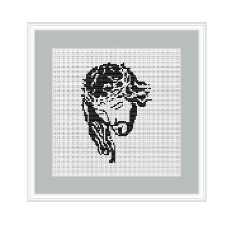 Jesus in A Crown of Thorns Cross Stitch Pattern. PDF Chart. | Etsy