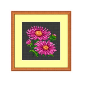 Instant Download Chart. Asters Counted Cross Stitch Pattern. PDF. Flower Decor Pattern. Home Decor Pattern. DIY. PDF Cross Stitch Pattern.