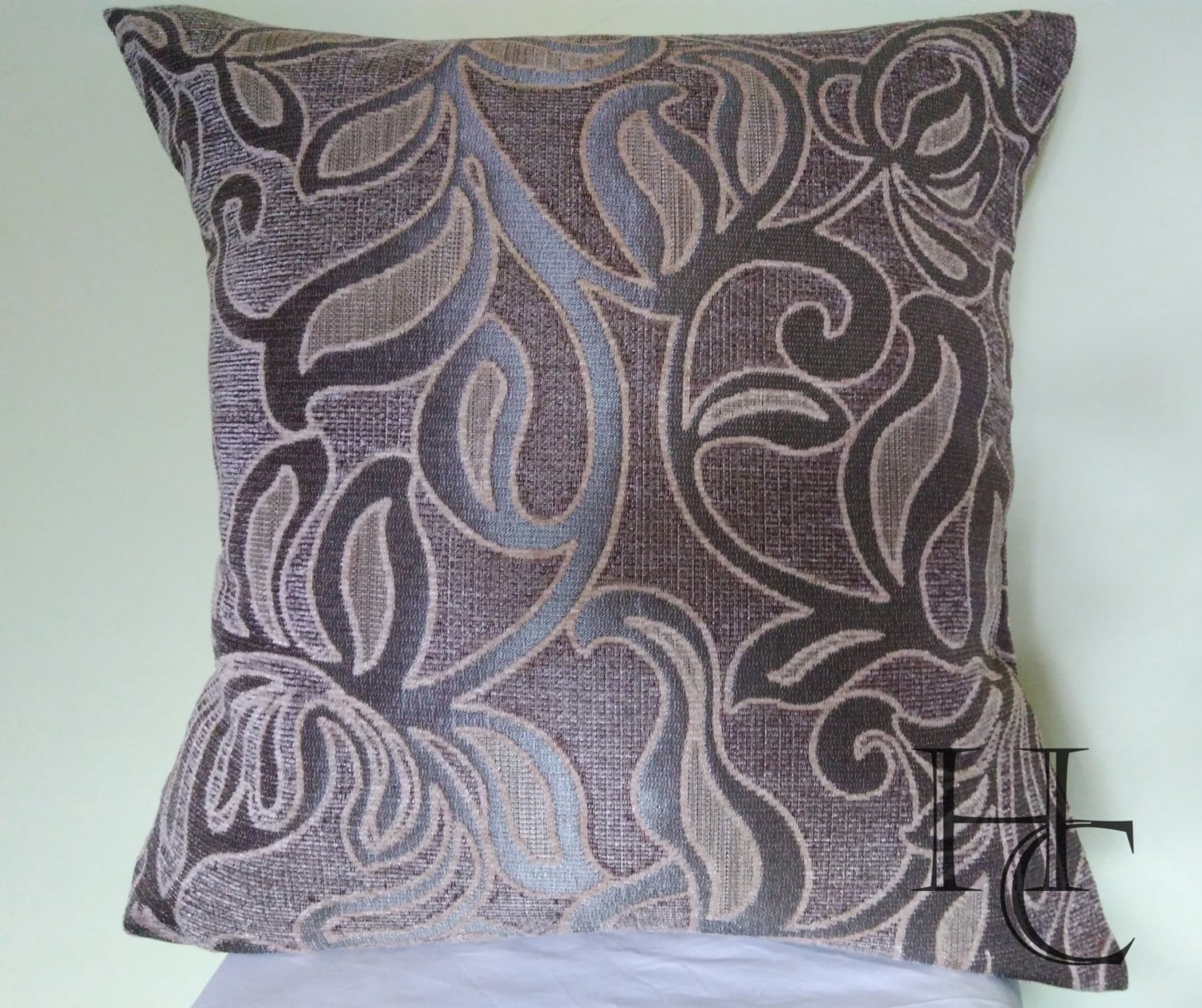 Brown. Ash. Lavender. Pillow Cover. Home Decor. 18x18. Accent 