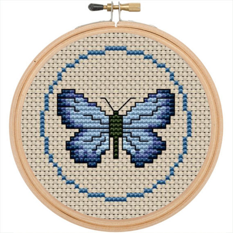 Blue Butterfly Counted Cross Stitch Pattern. PDF Instant Etsy