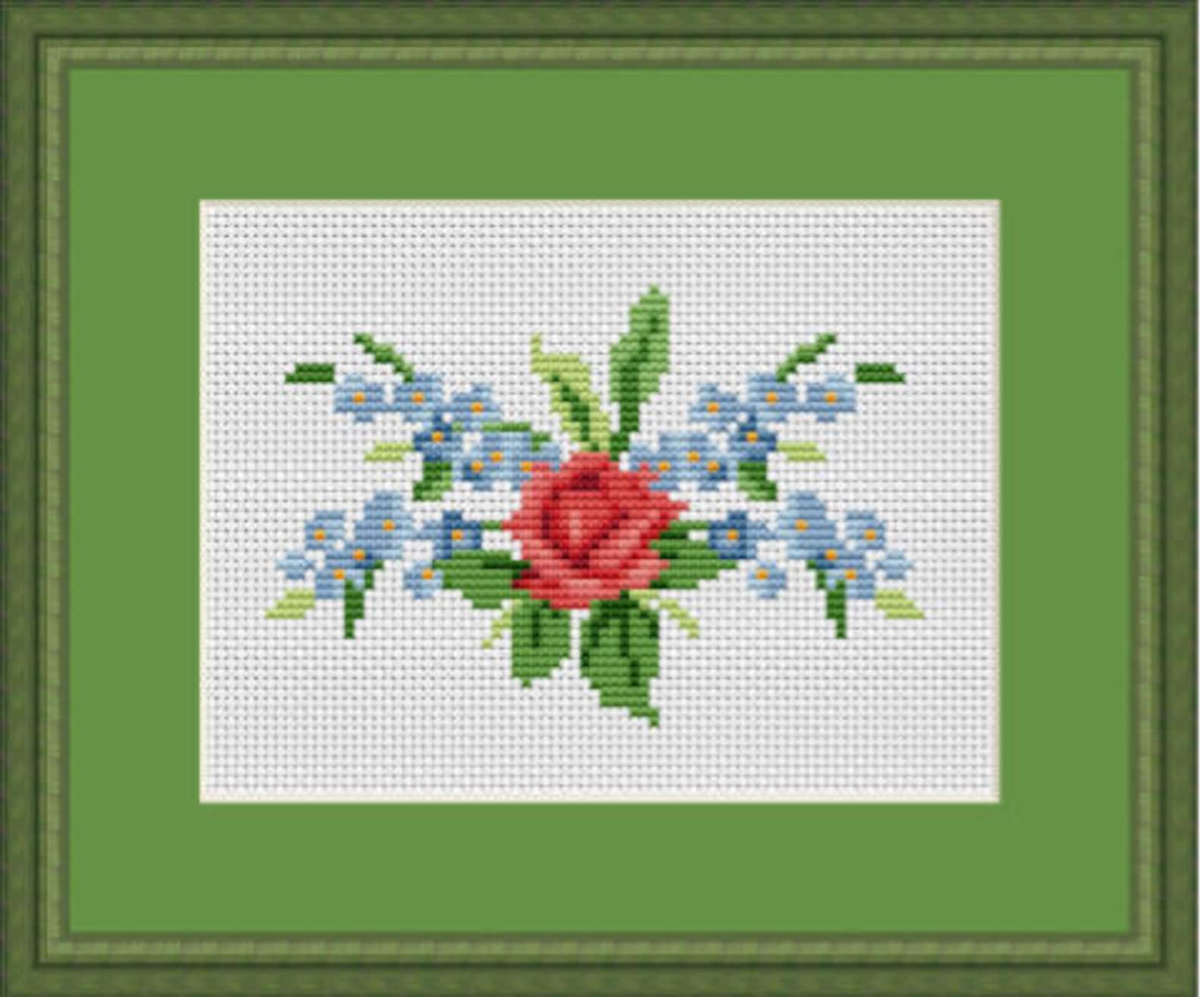 Flower Bouquet Counted Cross Stitch Pattern PDF Instant Etsy