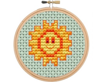 Happy Sunshine. Mini Cross Stitch Pattern. Counted Pattern. PDF Instant Download.