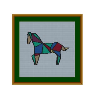 Pattern. Origami Horse Counted Cross Stitch Pattern. PDF Instant Download. Animal Cross Stitch Pattern. Wall Decor. Art.