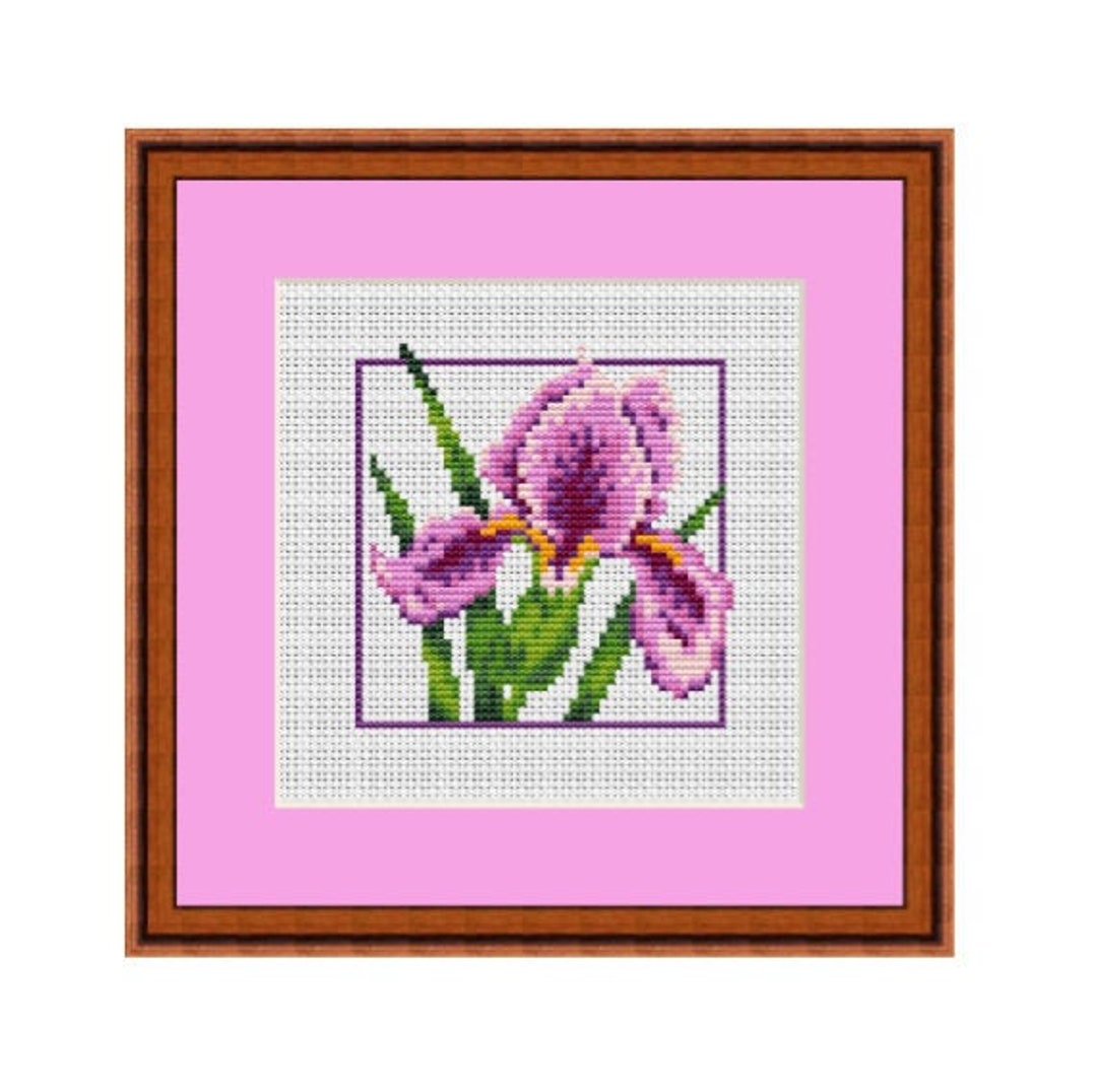 Iris Cross Stitch Pattern. Flowers Cross Stitch Chart. PDF Instant ...