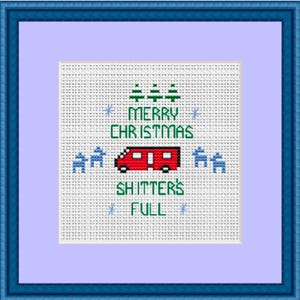Merry Christmas Shitter&#39;s Full Cross Stitch Pattern. Winterfall. Christmas Vacation. Ugly Christmas Cross Stitch. Pattern. Instant Download.