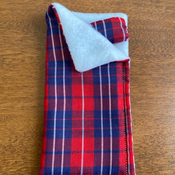 Elf Baby Sleeping Bag and Pillow - Red and Navy plaid