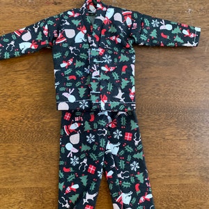 Elf  PJ&#39;s  Clothes Christmas : Black with Santa/ Trees/ Reindeer