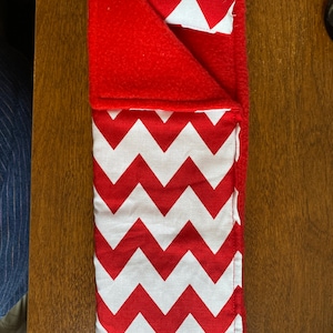 Elf Sleeping Bag and Pillow Christmas- Red and White Chevron