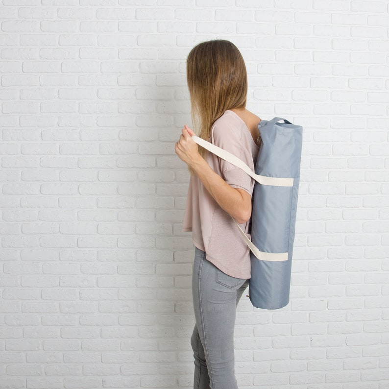 Yoga Mat Bag Mat Holder Silver With Pocket With Zipper Etsy