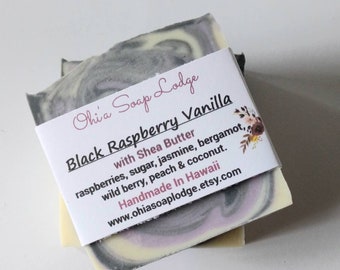 Black Raspberry Vanilla Soap Bar - Artisan Bar Soap -Vegan - Cold Process Soap - Handmade Soap -