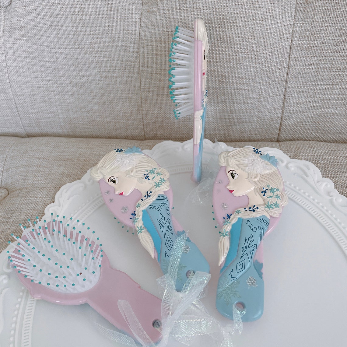 Frozen Hair Brush With Elsa Decoration. Handmade Light Weight Etsy UK