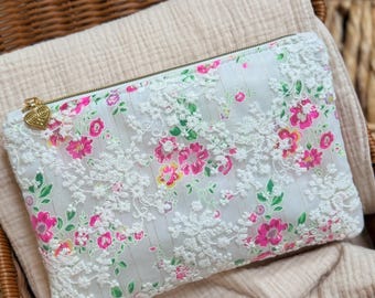 Wedding Flat Pouch: Hmong Heart Zipper Pull