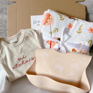Mi Ntxhais (daughter) blanket, infant bodysuit, and bib gift box
