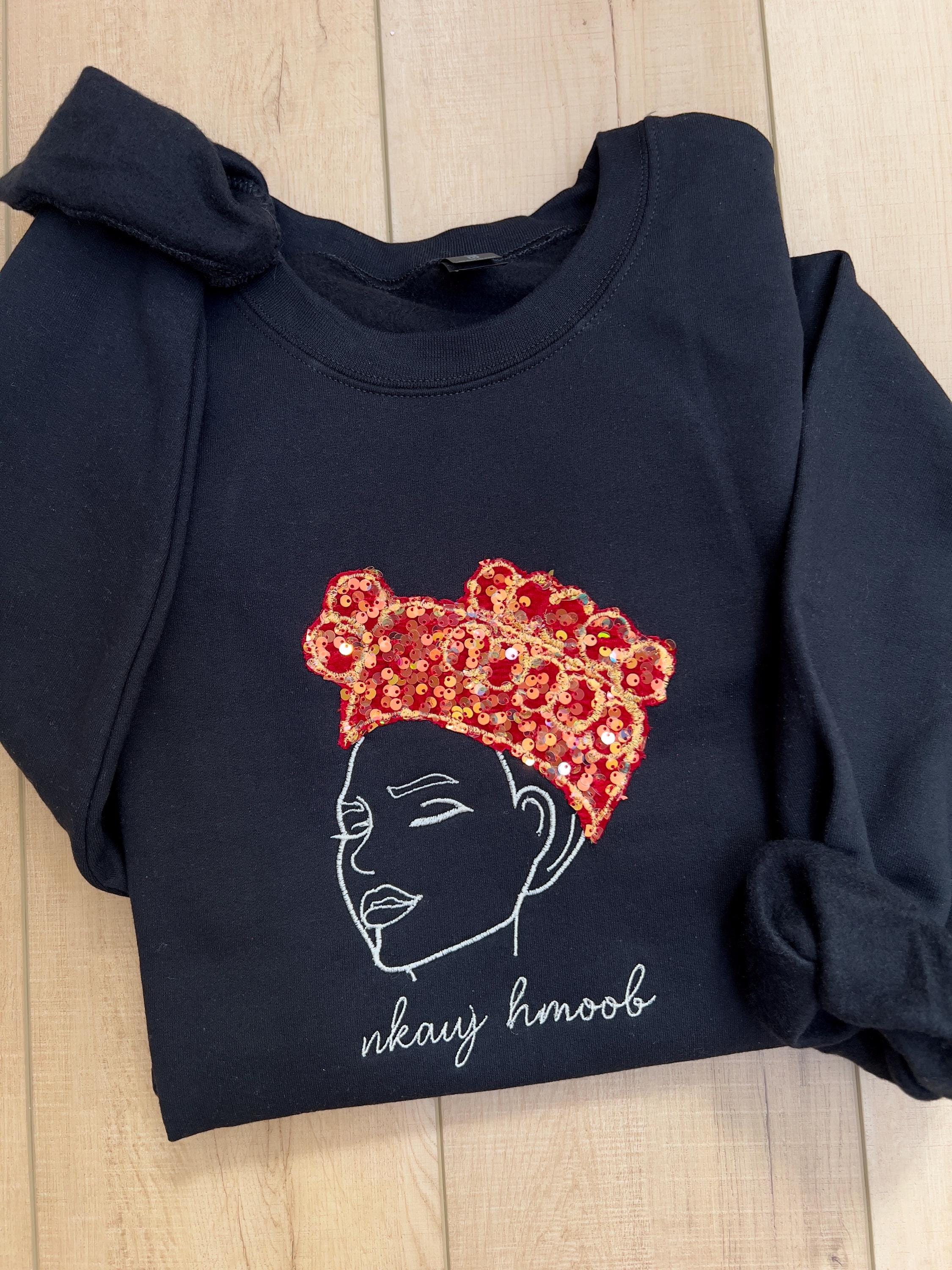 Hmong Girl Red Sequin Sweater