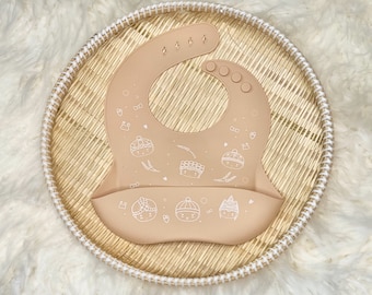 Hmong Baby Silicone Bib (Peach)